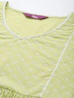Green Printed Cotton Straight Kurti - Image 5