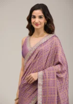 Purple Zariwork Soft Silk Saree