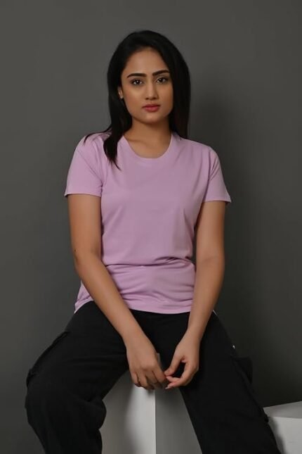 Cotton Solid Round Neck T Shirt